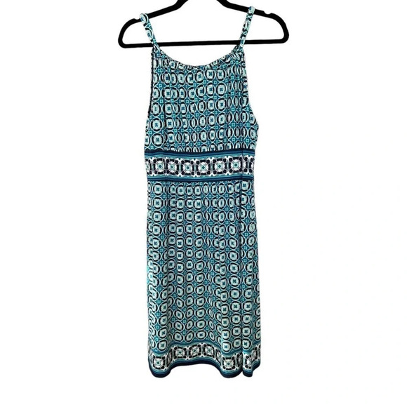 Max Studio Women's Stretchy Blue & Black Geometric Print Sundress Size XL - Picture 1 of 4